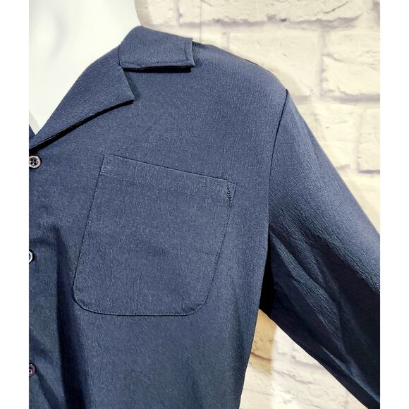 COOFANDY Dark Blue Button Down Long Sleeves Shirt Large NWOTS Lightweight Soft - Picture 2 of 5